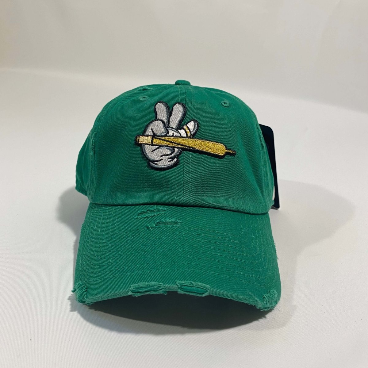 Misguided (Loud Hands) Distressed Dad Hat - Green - Misguided