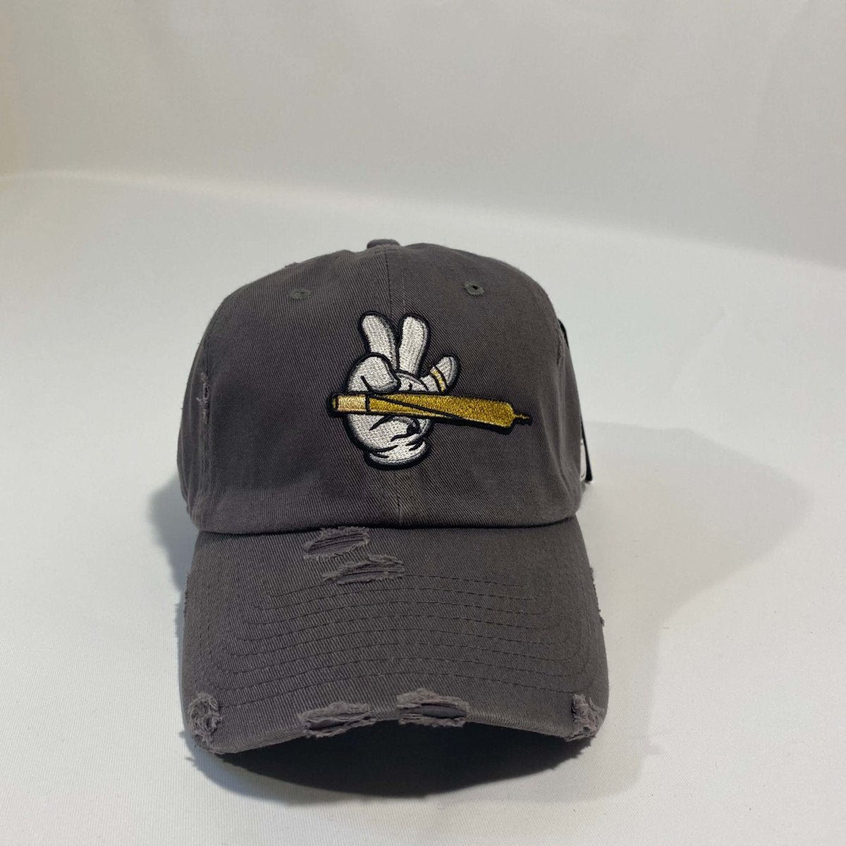 Misguided (Loud Hands) Distressed Dad Hat - Grey - Misguided