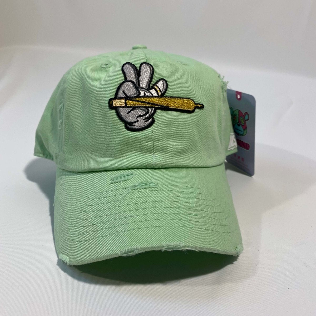 Misguided (Loud Hands) Distressed Dad Hat - Mint - Misguided