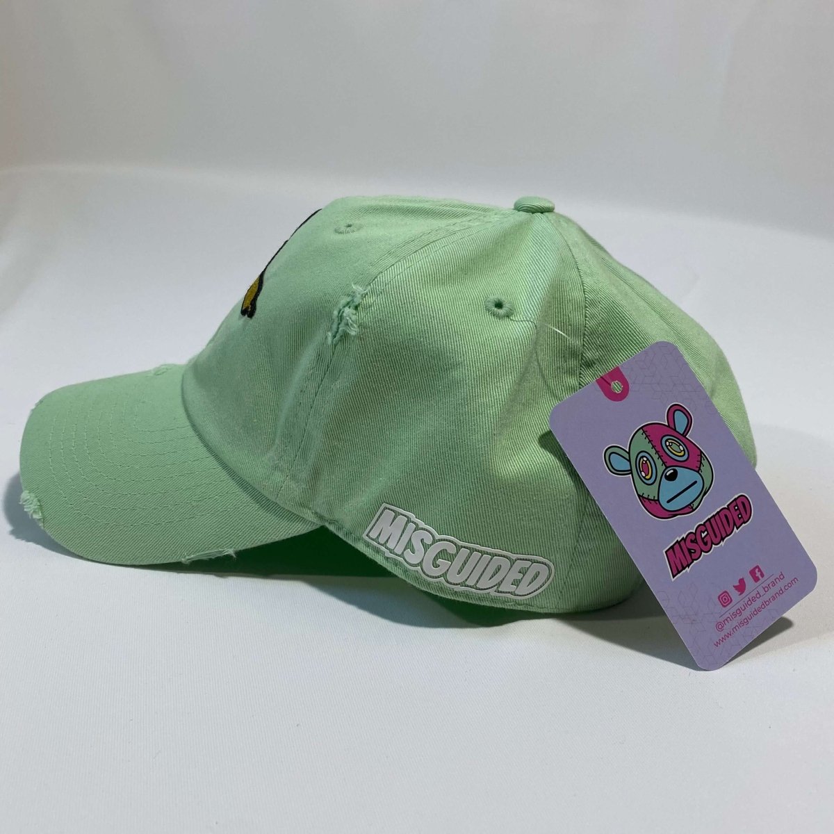 Misguided (Loud Hands) Distressed Dad Hat - Mint - Misguided