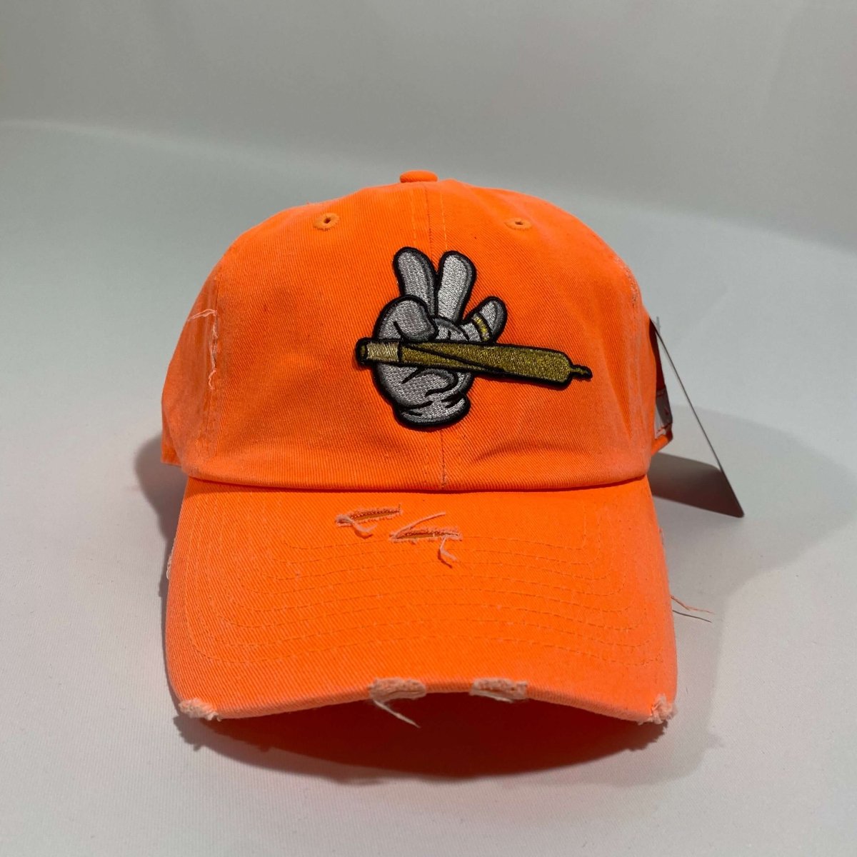 Misguided (Loud Hands) Distressed Dad Hat - Neon Orange - Misguided