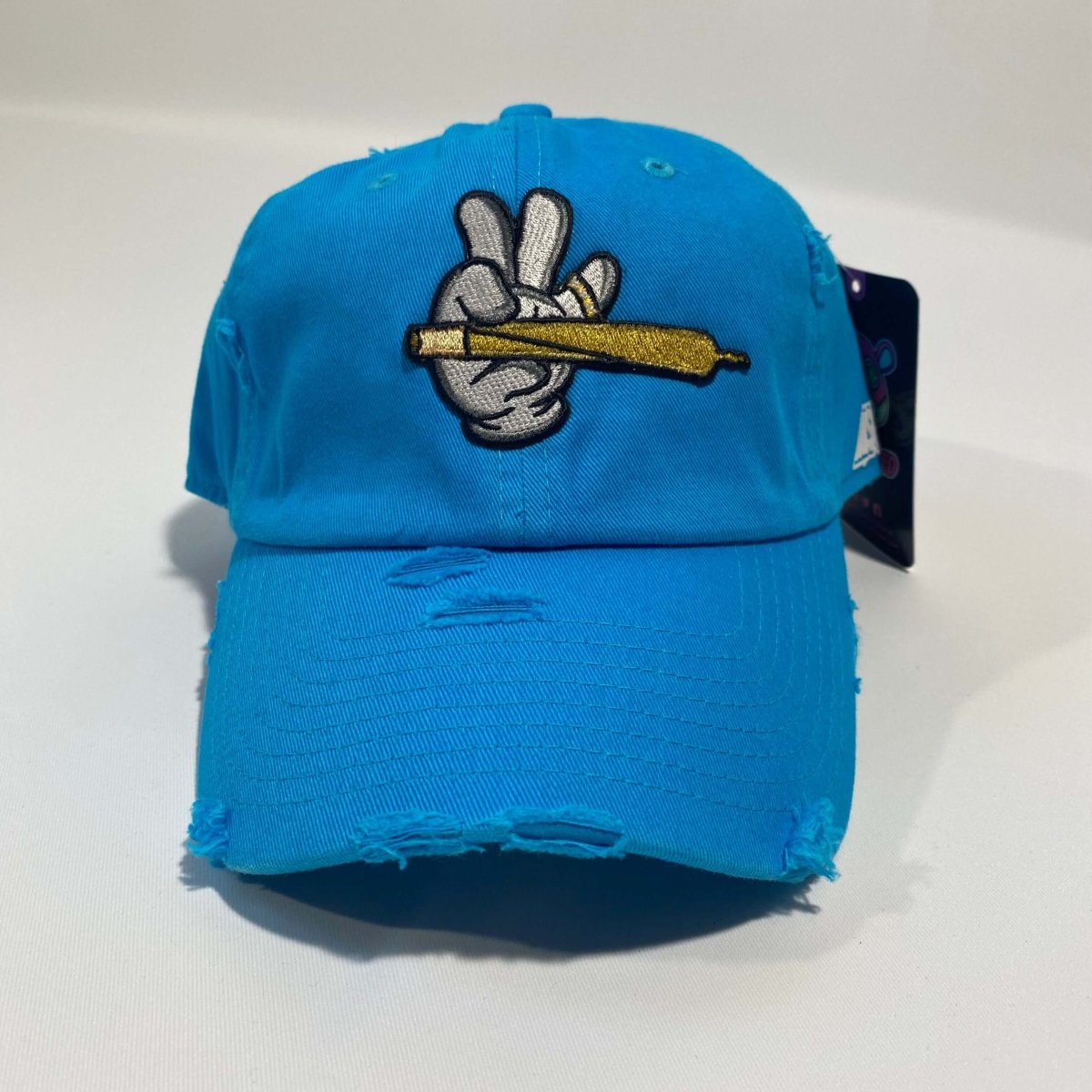 Misguided (Loud Hands) Distressed Dad Hat - Sky Blue - Misguided