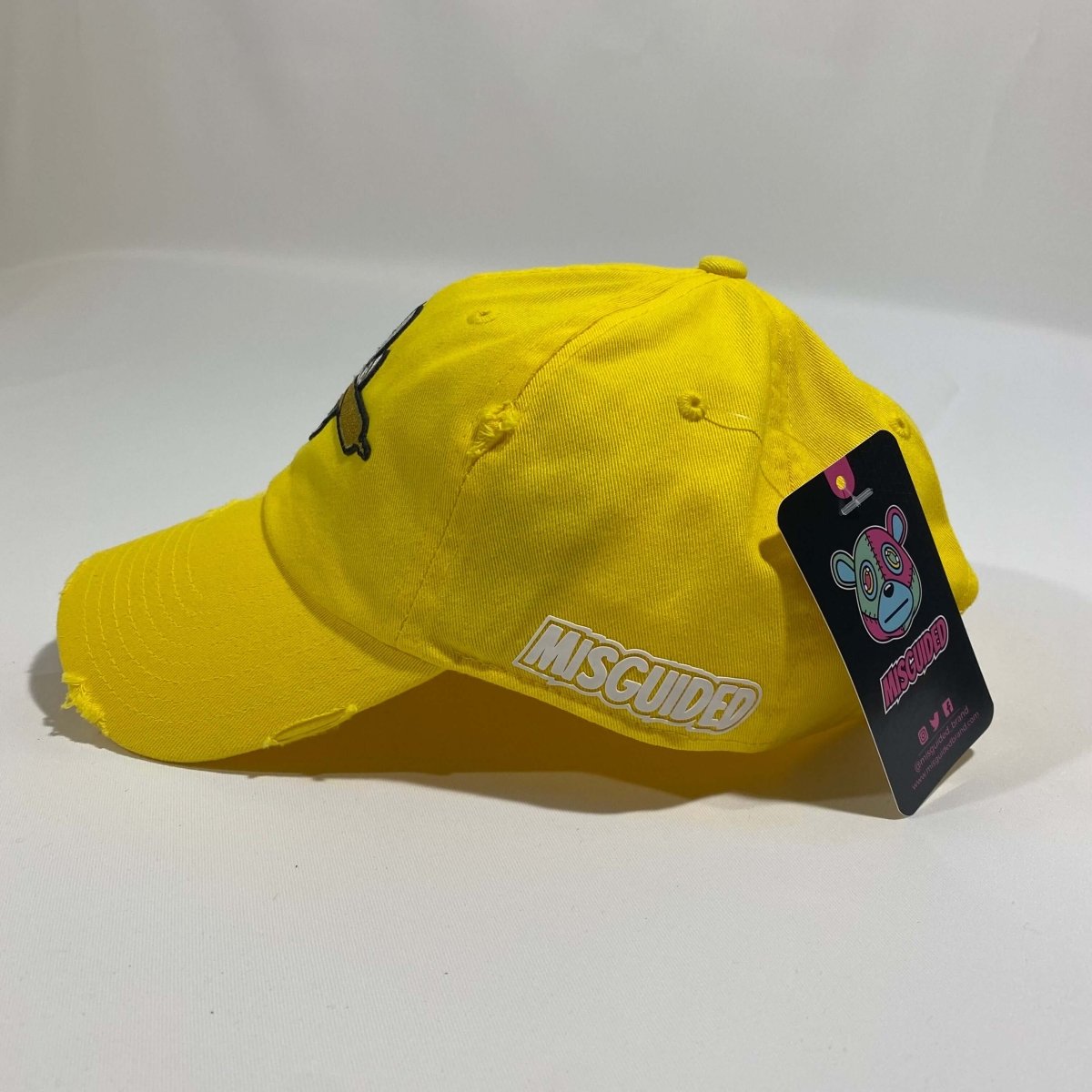 Misguided (Loud Hands) Distressed Dad Hat - Yellow - Misguided