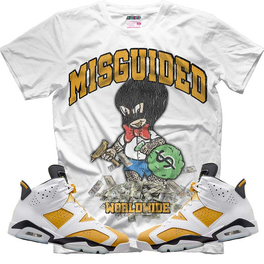 Misguided Money Man (Air Jordan 6 Retro High OG Yellow Ochre) T-Shirt - Misguided