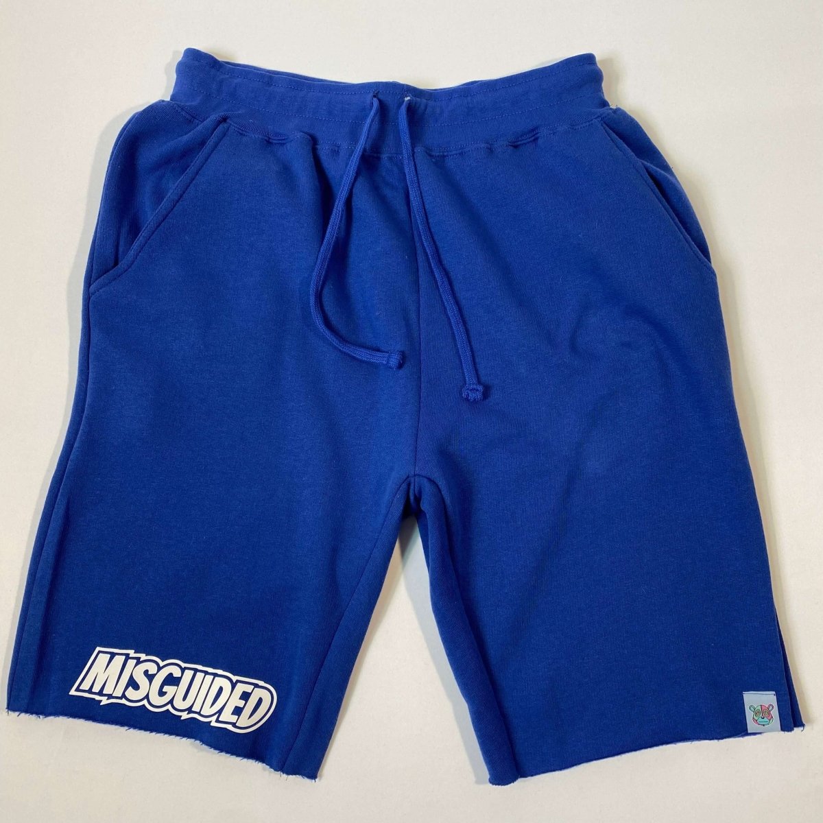 Misguided Raw Edge Jogger Shorts - Royal Blue - Misguided