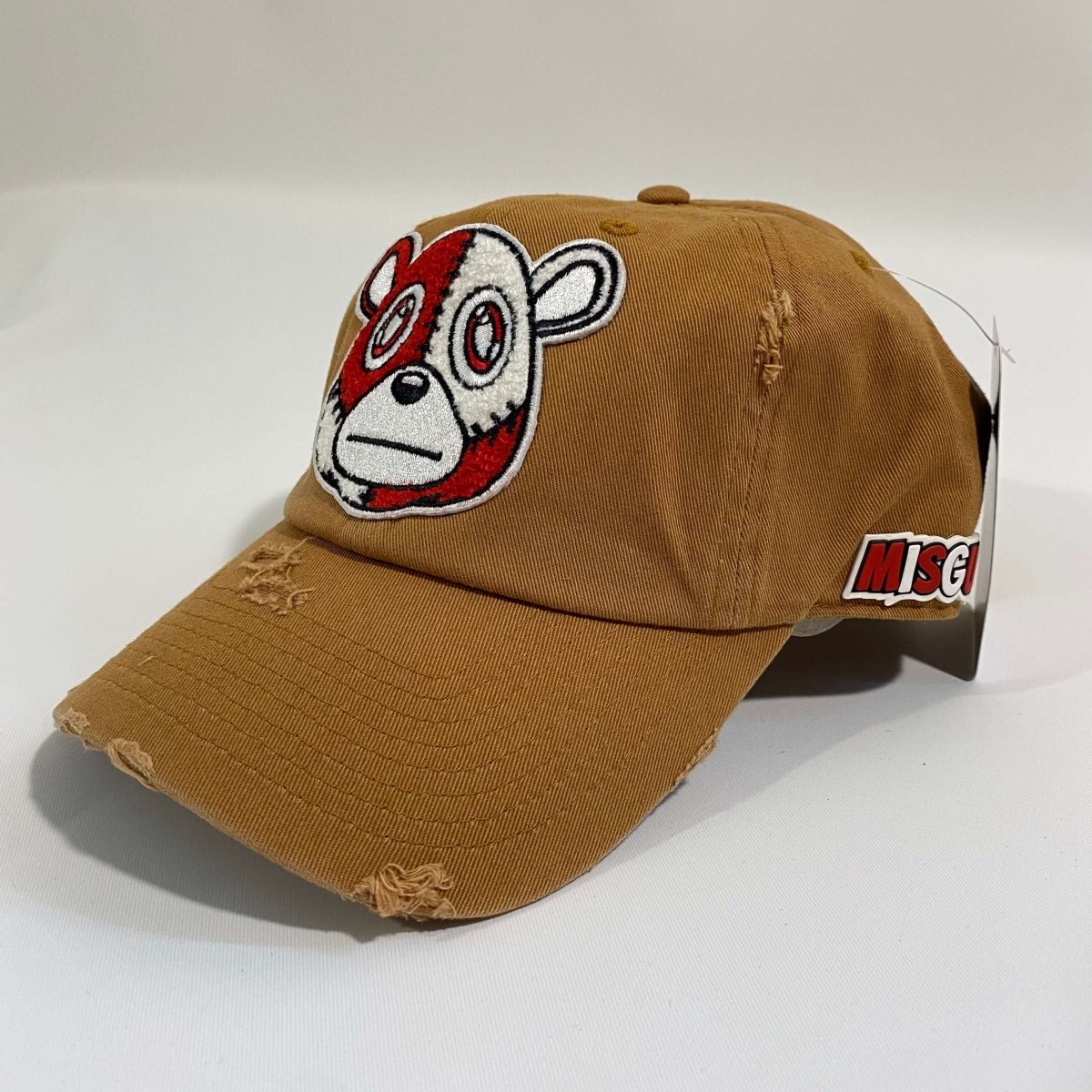 Misguided (Red Oreo 6's) Distressed Dad Hat - Brown - Misguided