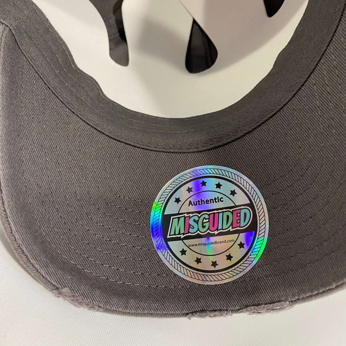 Misguided (Red Oreo 6's) Distressed Dad Hat - Dark Grey - Misguided