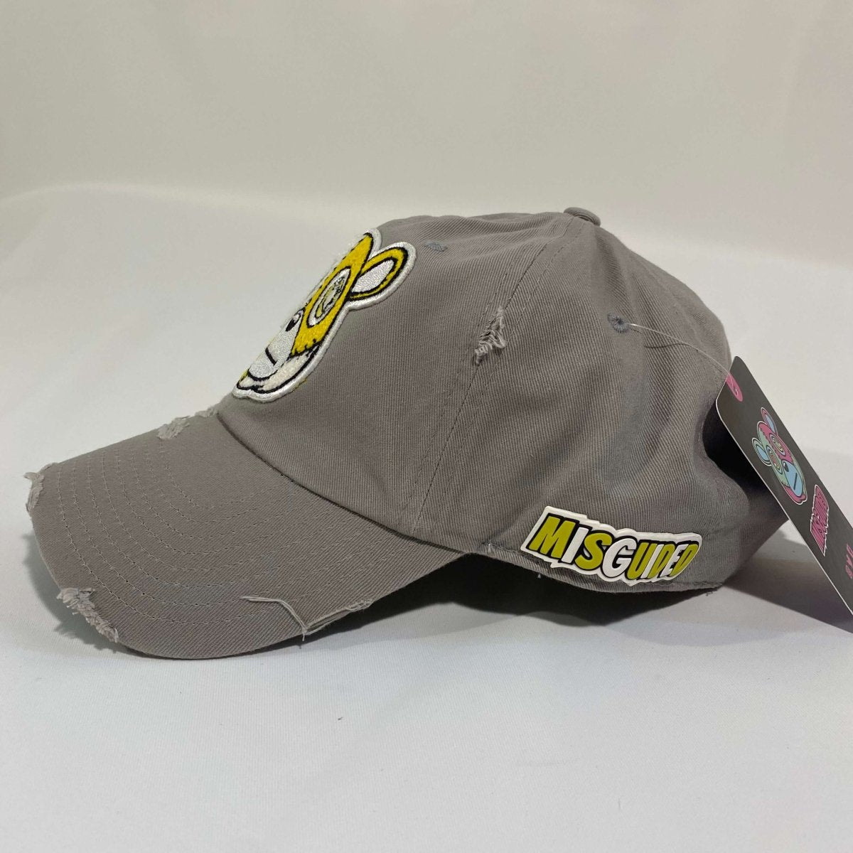 Misguided (Retro 1 Taxi) Distressed Dad Hat - Grey - Misguided