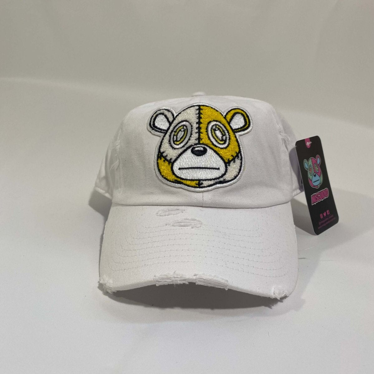 Misguided (Retro 1 Taxi) Distressed Dad Hat - White - Misguided