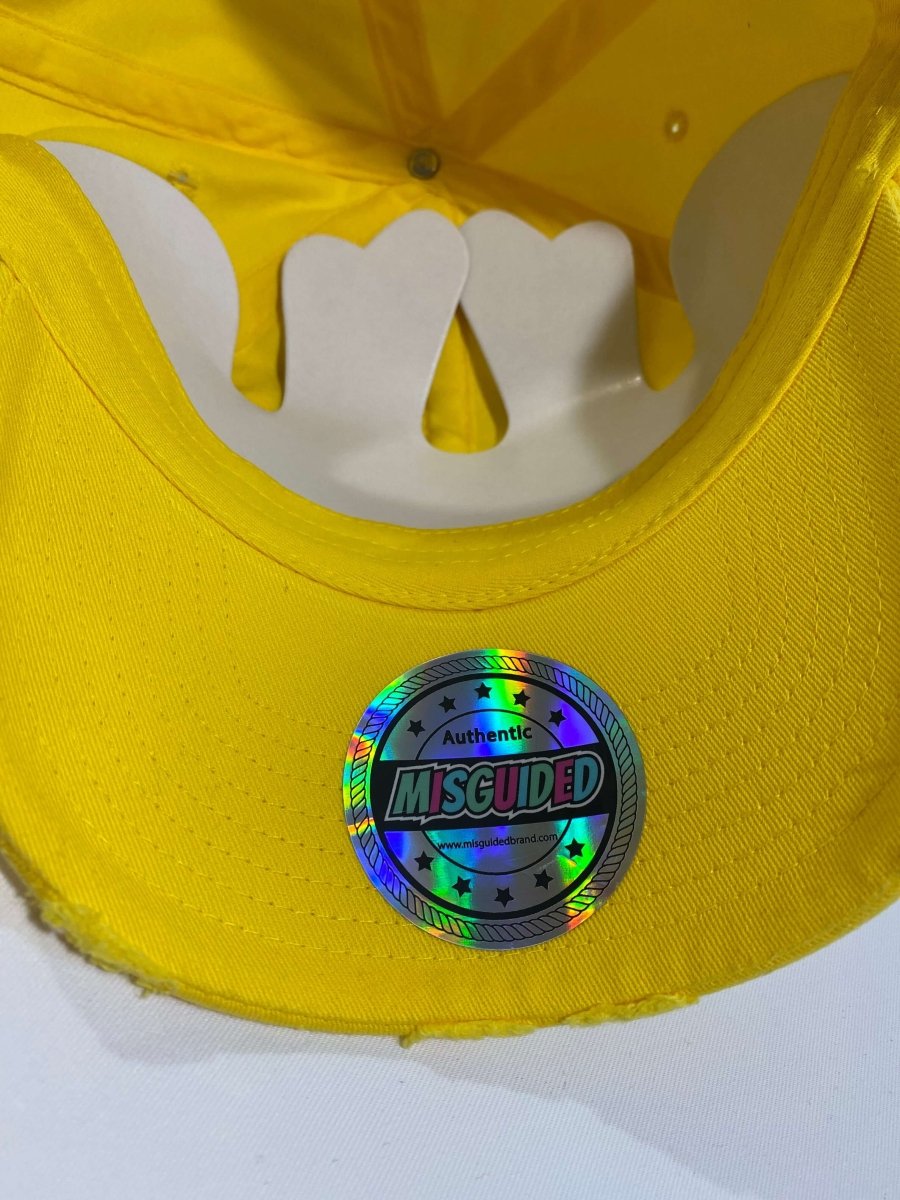 Misguided (Retro 1 Taxi) Distressed Dad Hat - Yellow - Misguided