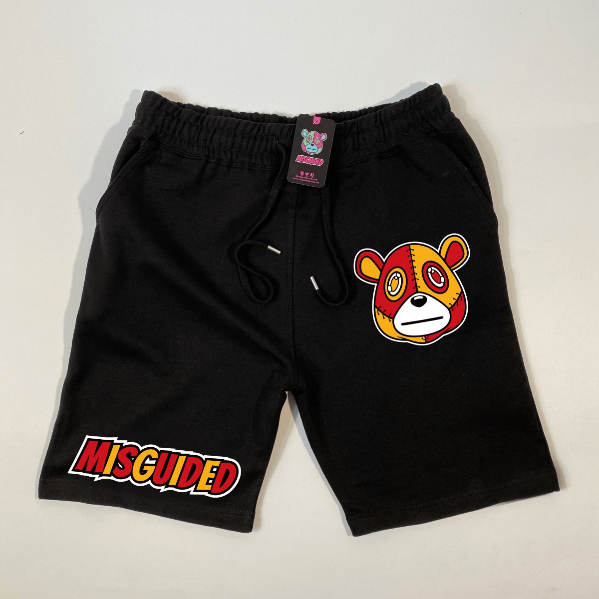 Misguided (Retro 7 Citrus) Jogger Shorts - Black - Misguided