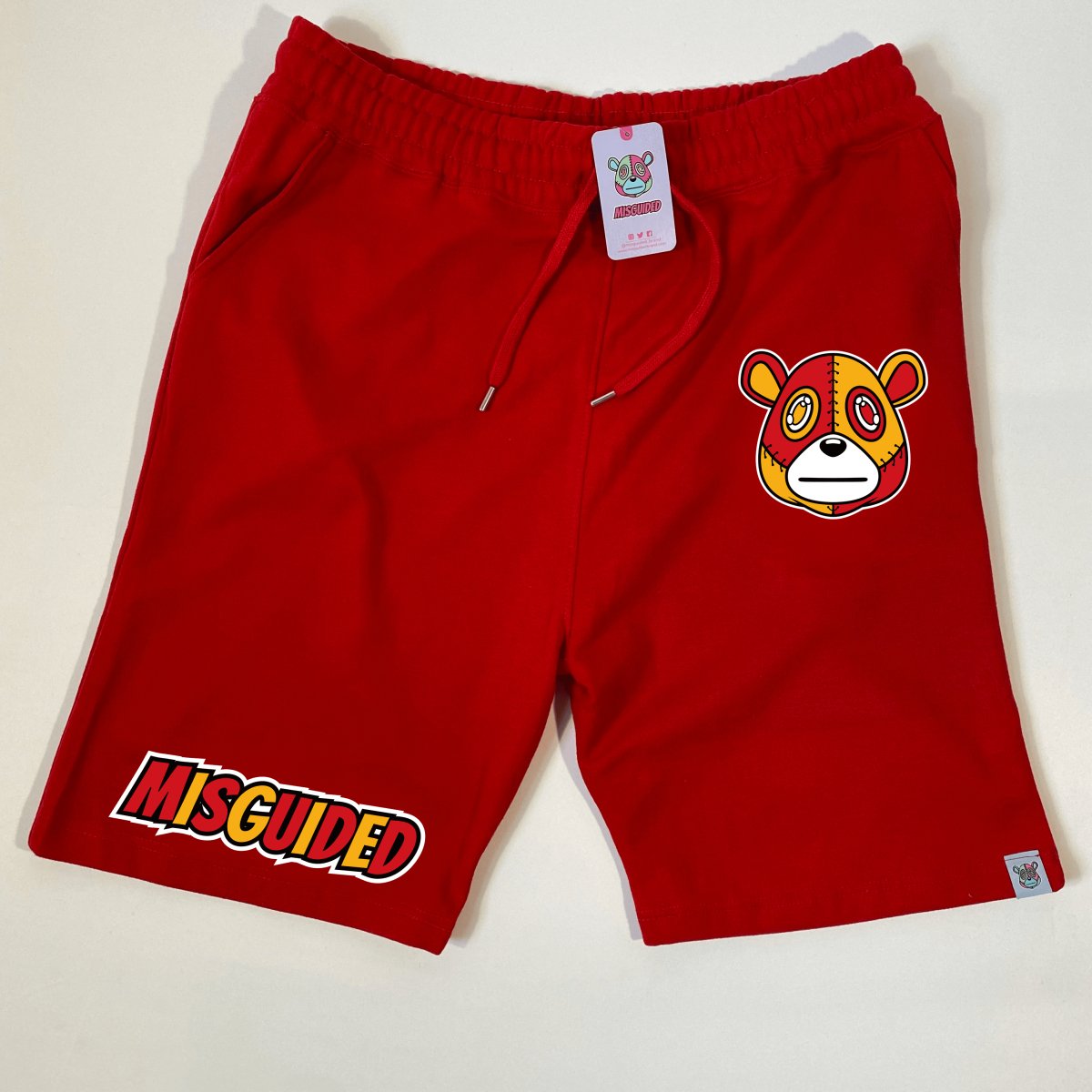 Misguided (Retro 7 Citrus) Jogger Shorts - Red - Misguided