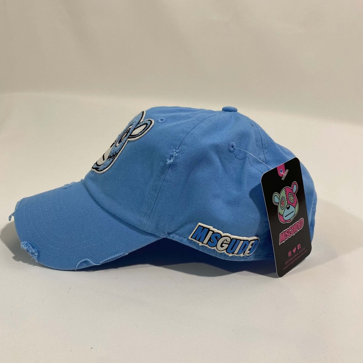 Misguided (UNC 6's) Distressed Dad Hat - Baby Blue - Misguided