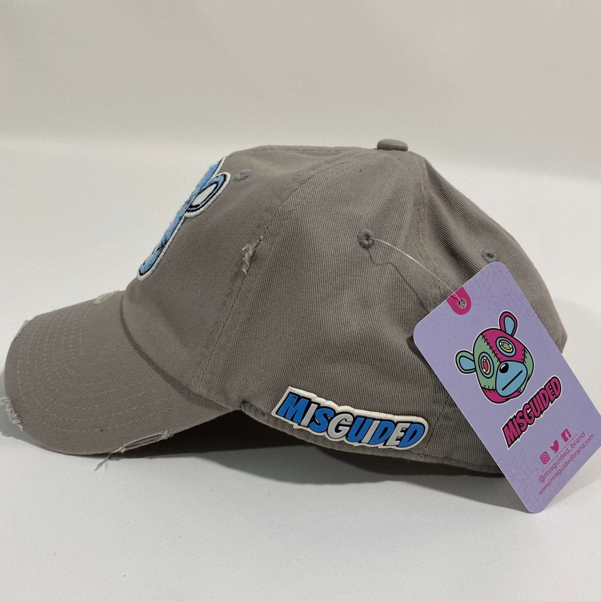 Misguided (UNC 6's) Distressed Dad Hat - Grey - Misguided