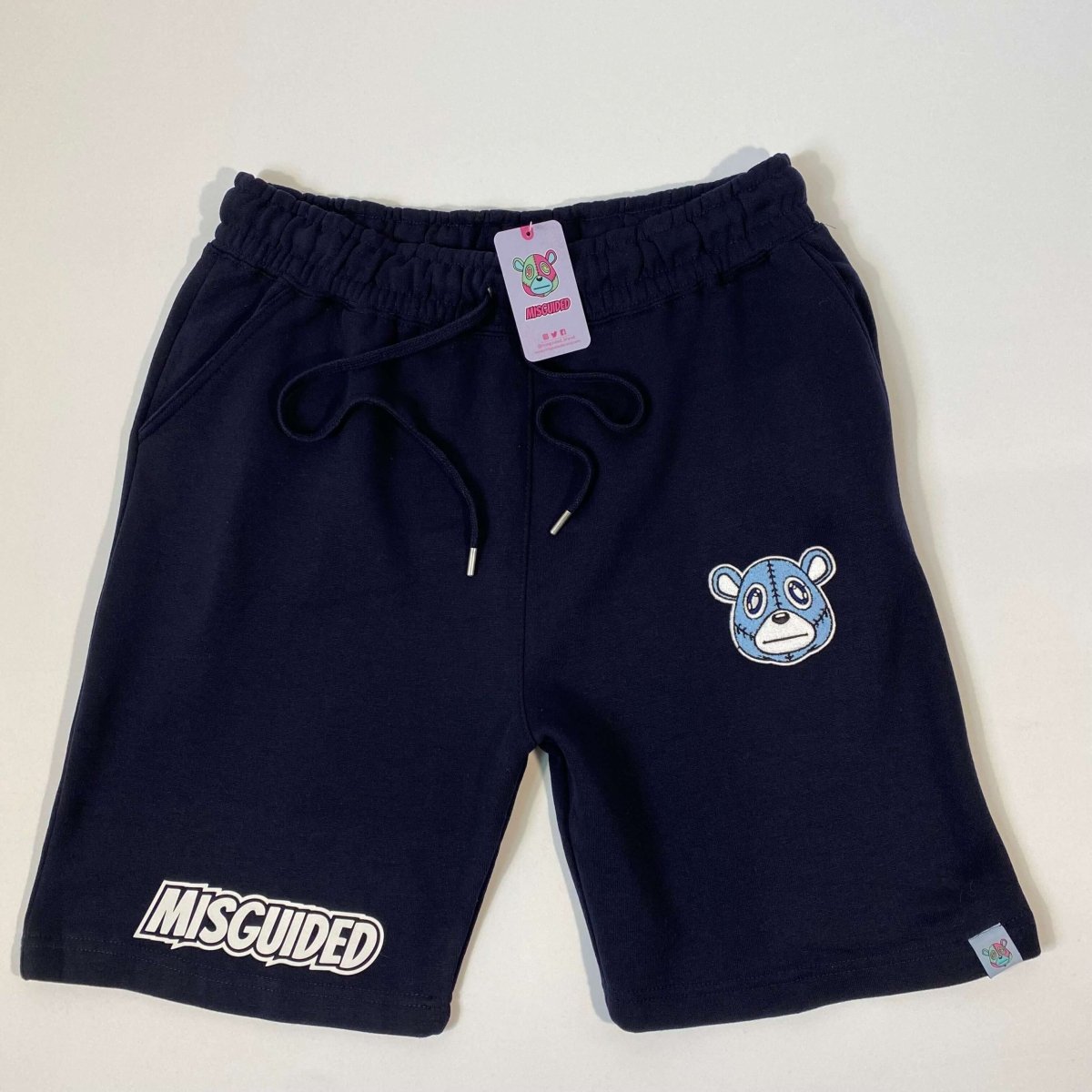 Misguided (UNC 6's) Jogger Shorts - Navy Blue - Misguided