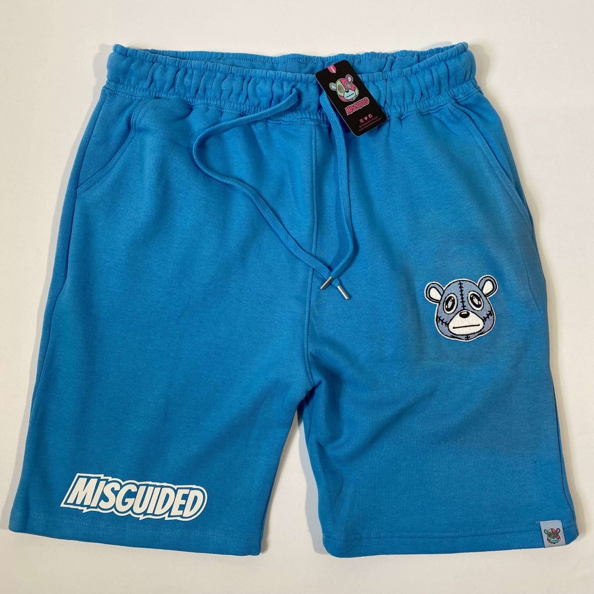 Misguided (UNC 6's) Jogger Shorts - Sky Blue - Misguided