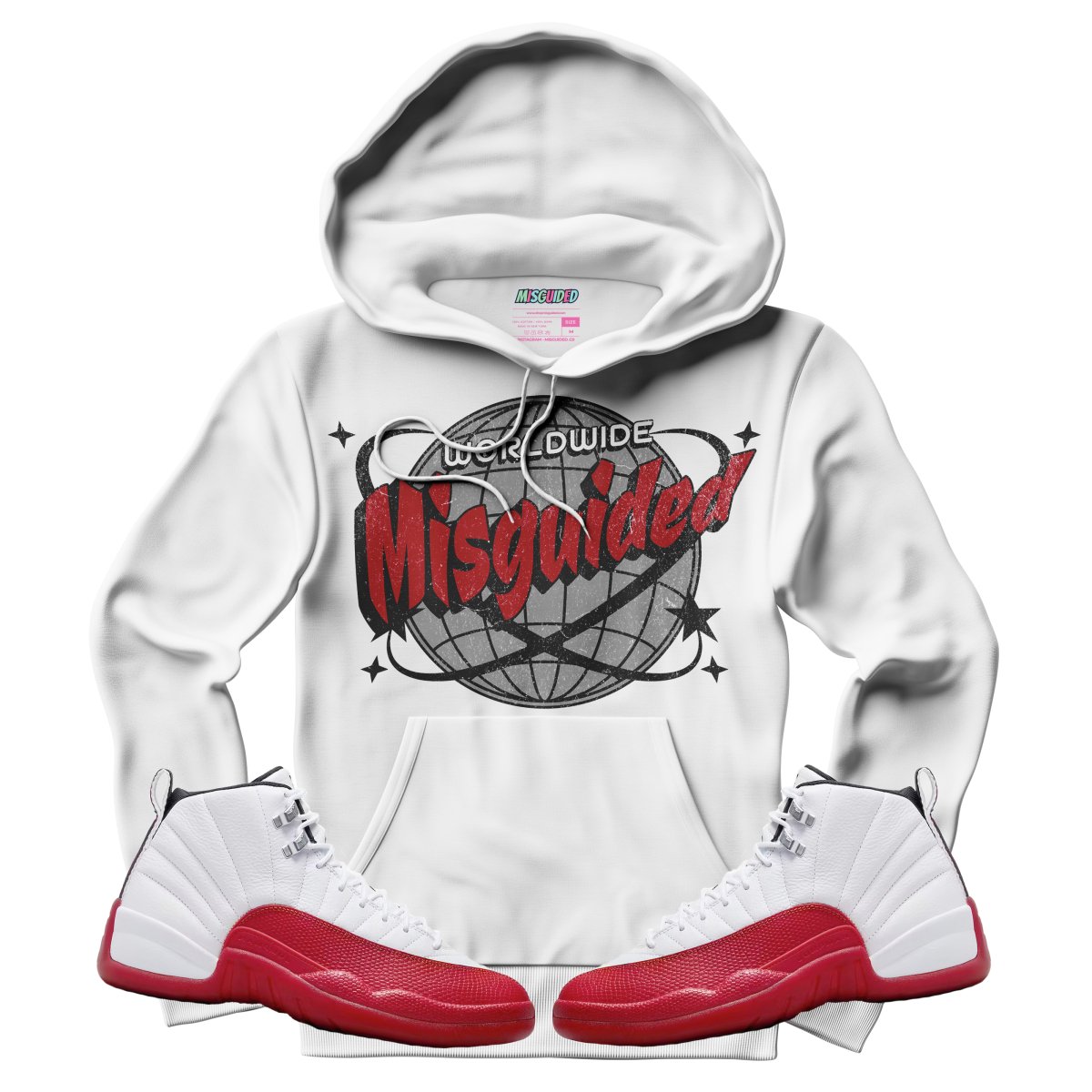 Misguided Worldwide (Air Jordan 12 Cherry) Hoodie - Misguided