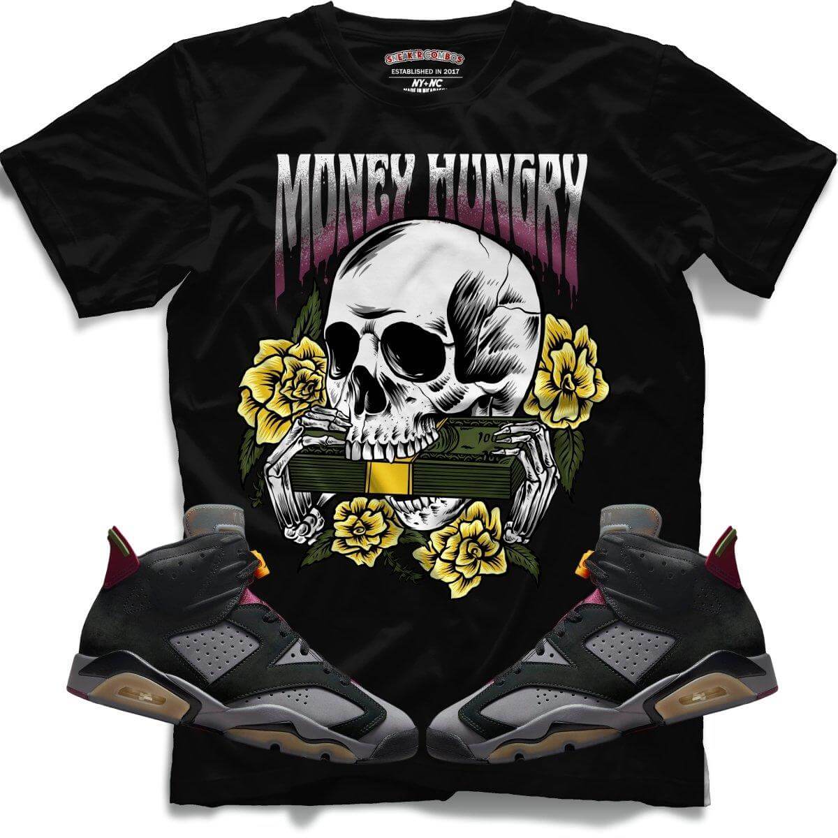 Money Hungry (Retro 6 Bordeaux) T-Shirt - Misguided