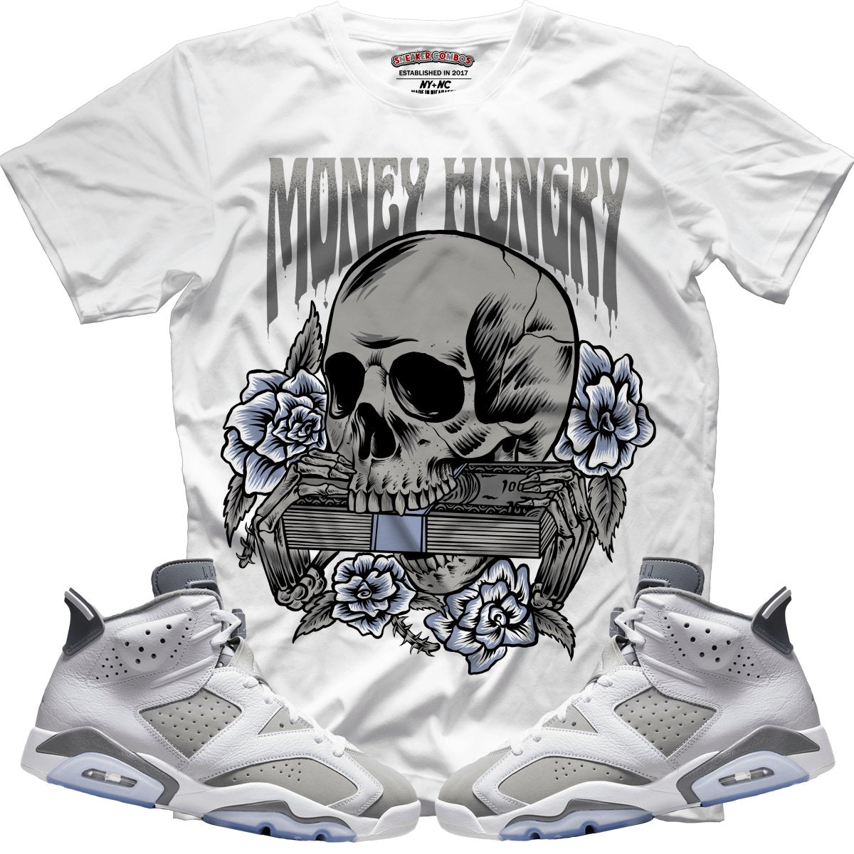 Money Hungry (Retro 6 Cool Grey) T-Shirt - Misguided