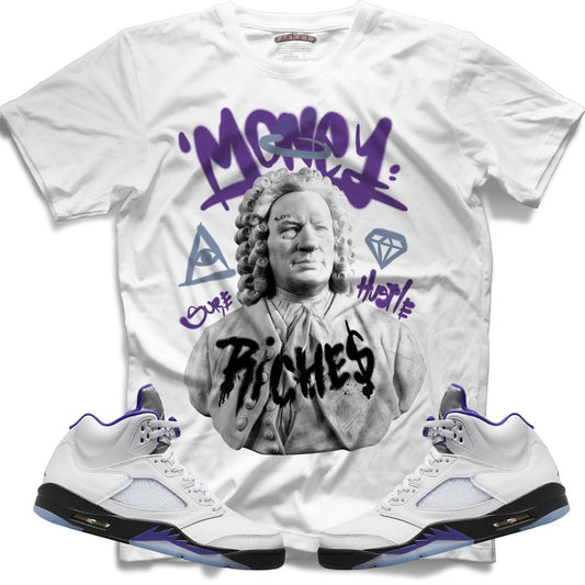 Money Man (Retro 5 Concord) T-Shirt - White - Misguided