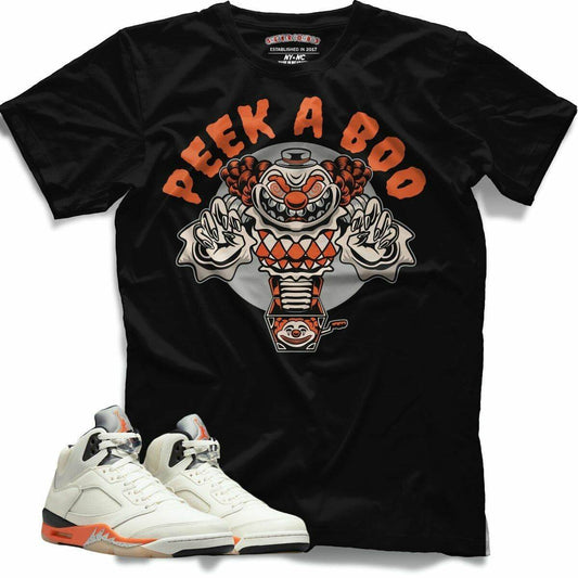 Peek A Boo (Retro 5 Orange Blaze) T-Shirt - Misguided