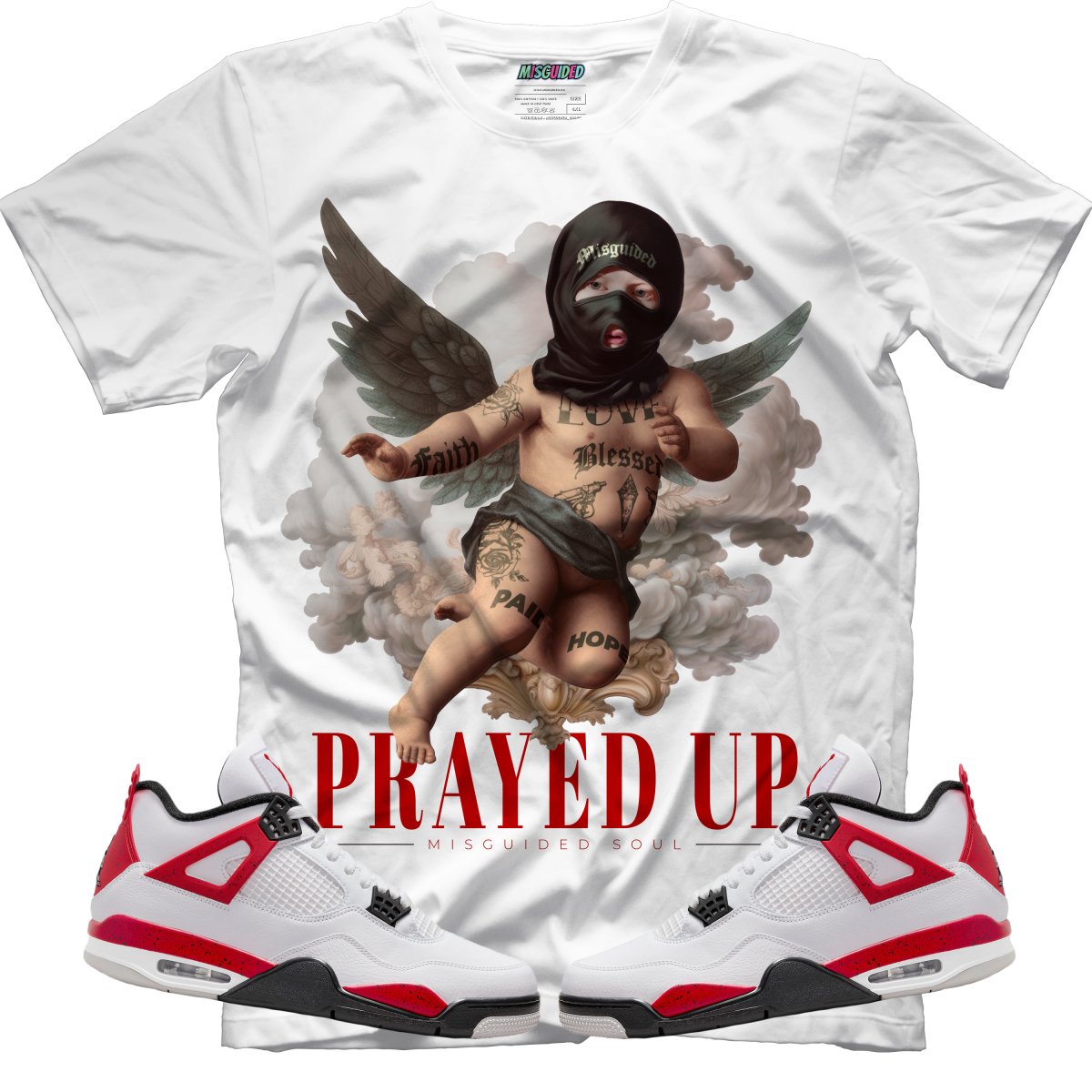 Prayed Up (Air Jordan 4 Red Cement) T-Shirt - Misguided