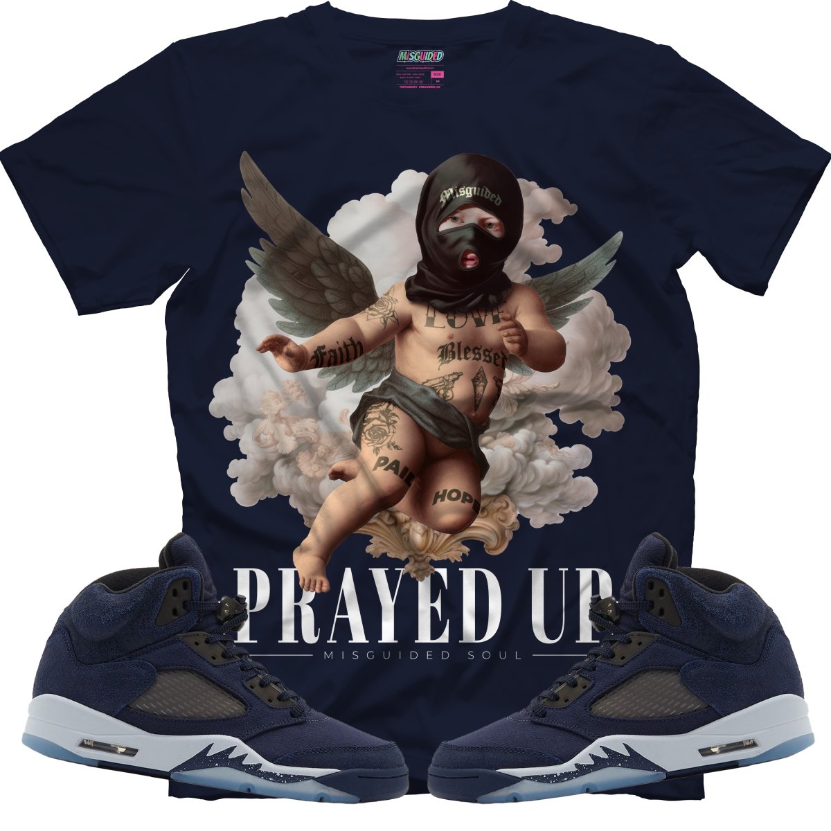 Prayed Up (Air Jordan 5 Midnight Navy) T-Shirt - Misguided