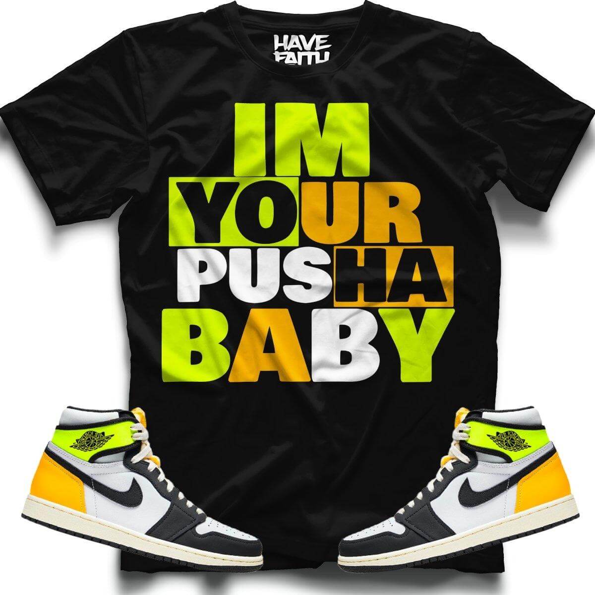 Pusha (Volt Gold Retro 1's) T-Shirt - Misguided