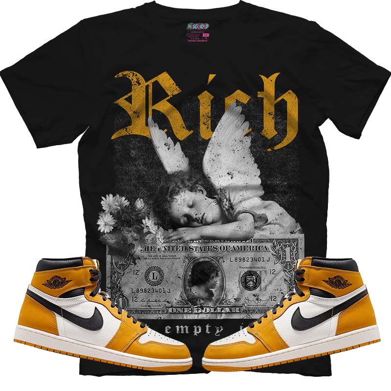 Rich But Empty Inside (Air Jordan 1 Retro High OG 'Yellow Ochre') T-Shirt - Misguided