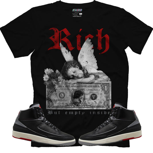 Rich But Empty Inside (Air Jordan 2 Black Cement) T-Shirt - Misguided