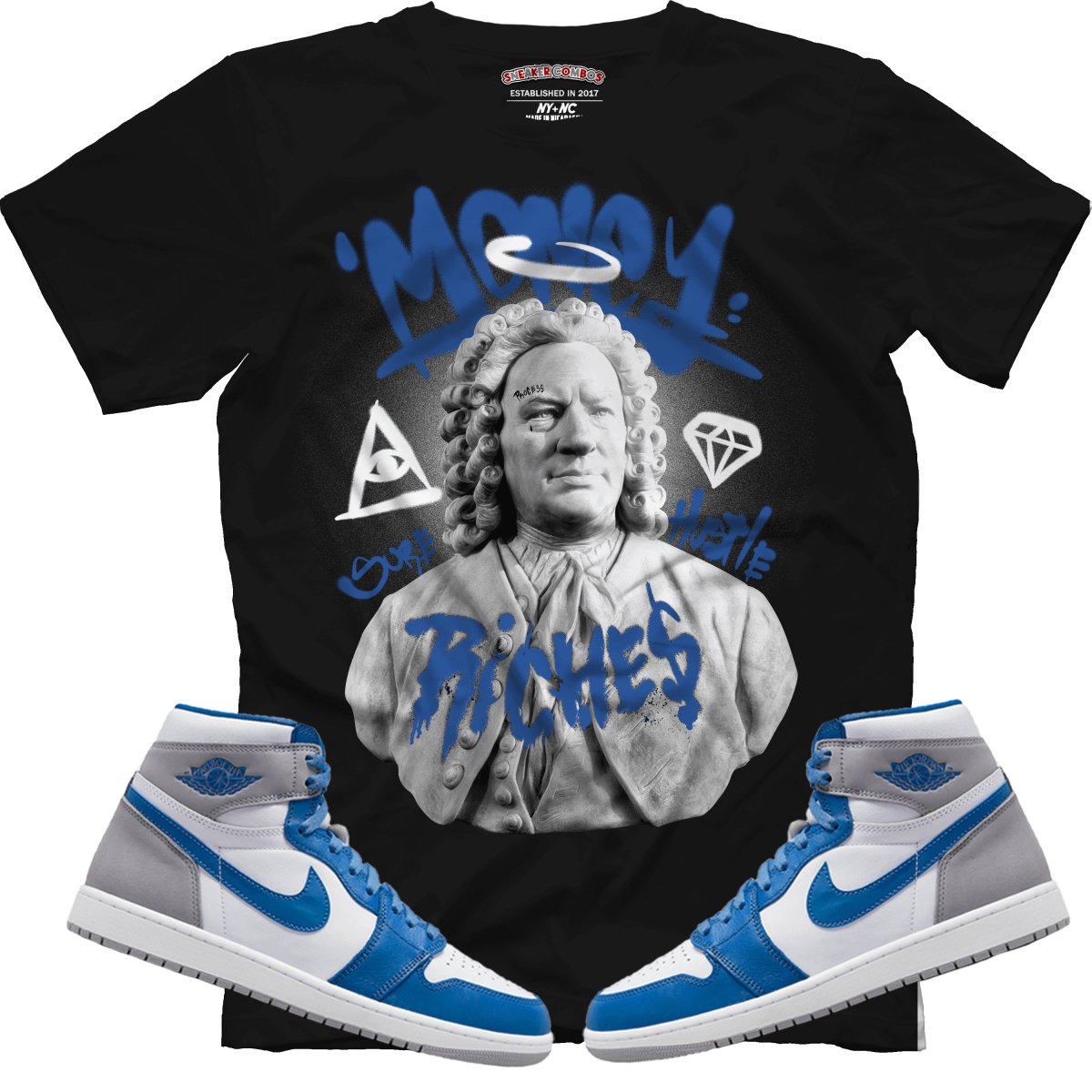 Riches (Retro 1 True Blue) T-Shirt - Misguided