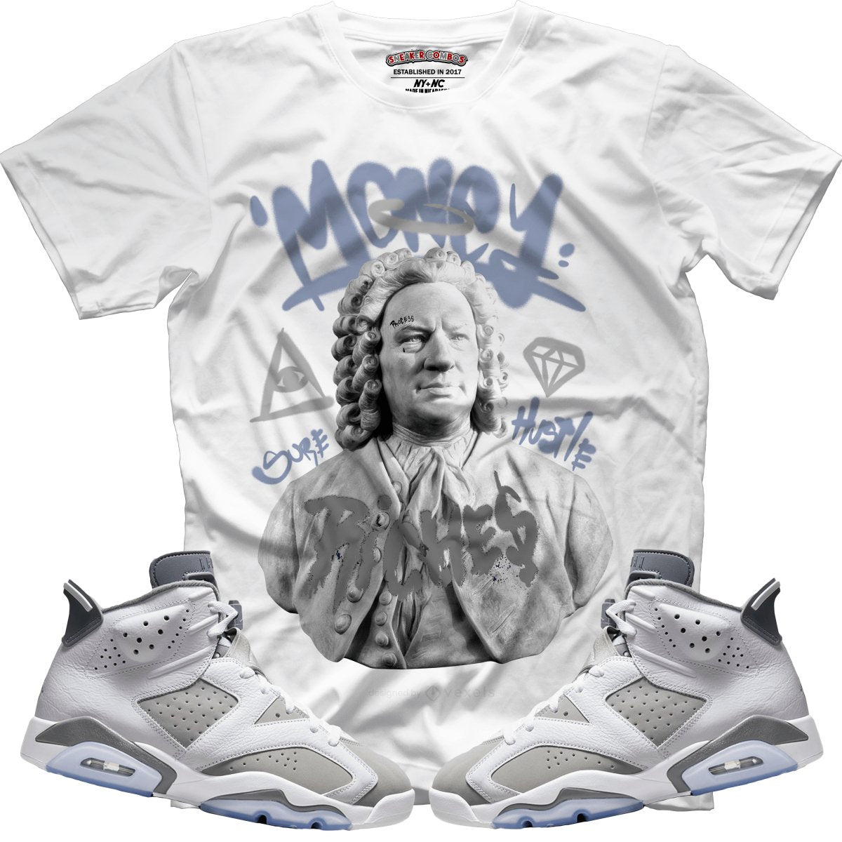 Riches (Retro 6 Cool Grey) T-Shirt - Misguided