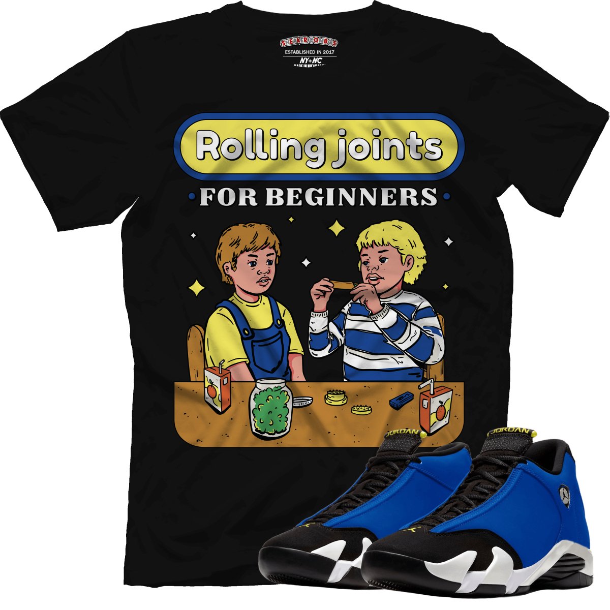 Rolling Joints For Beginners (Retro 14 Laney) T-Shirt - Misguided