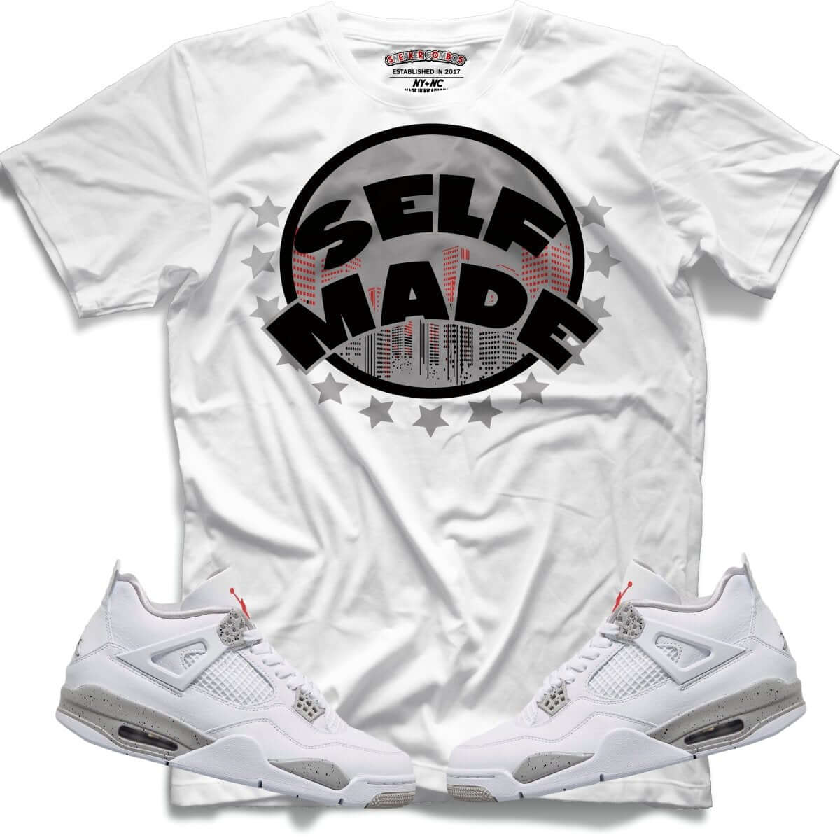 Self Made (Retro 4 White Oreo) T-Shirt - Misguided