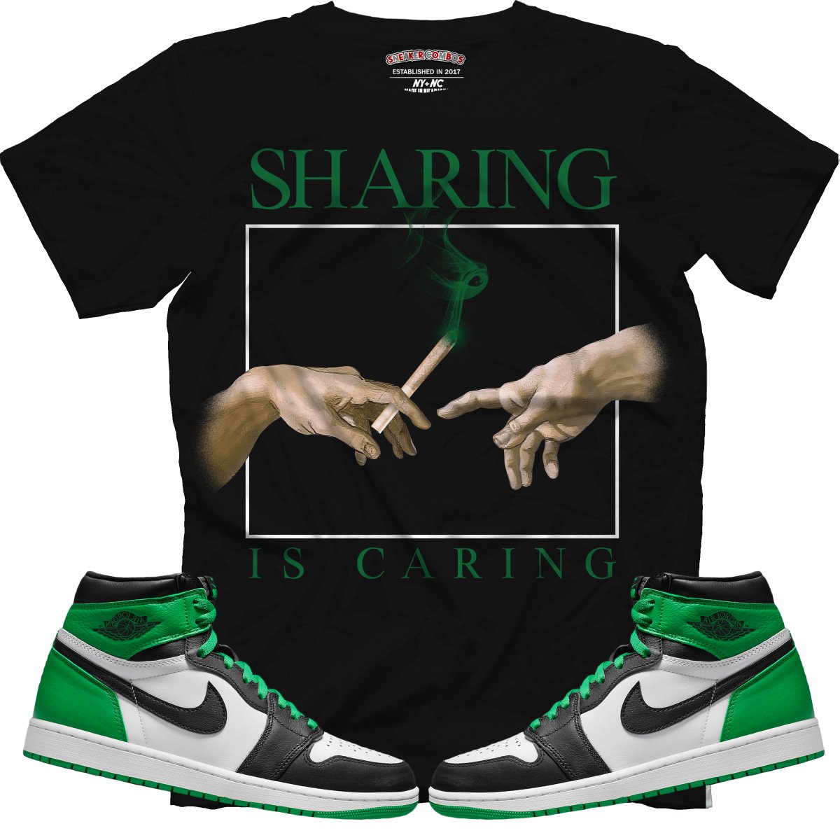 Sharing Is Caring (Air Jordan 1 Lucky Green) T-Shirt - Misguided