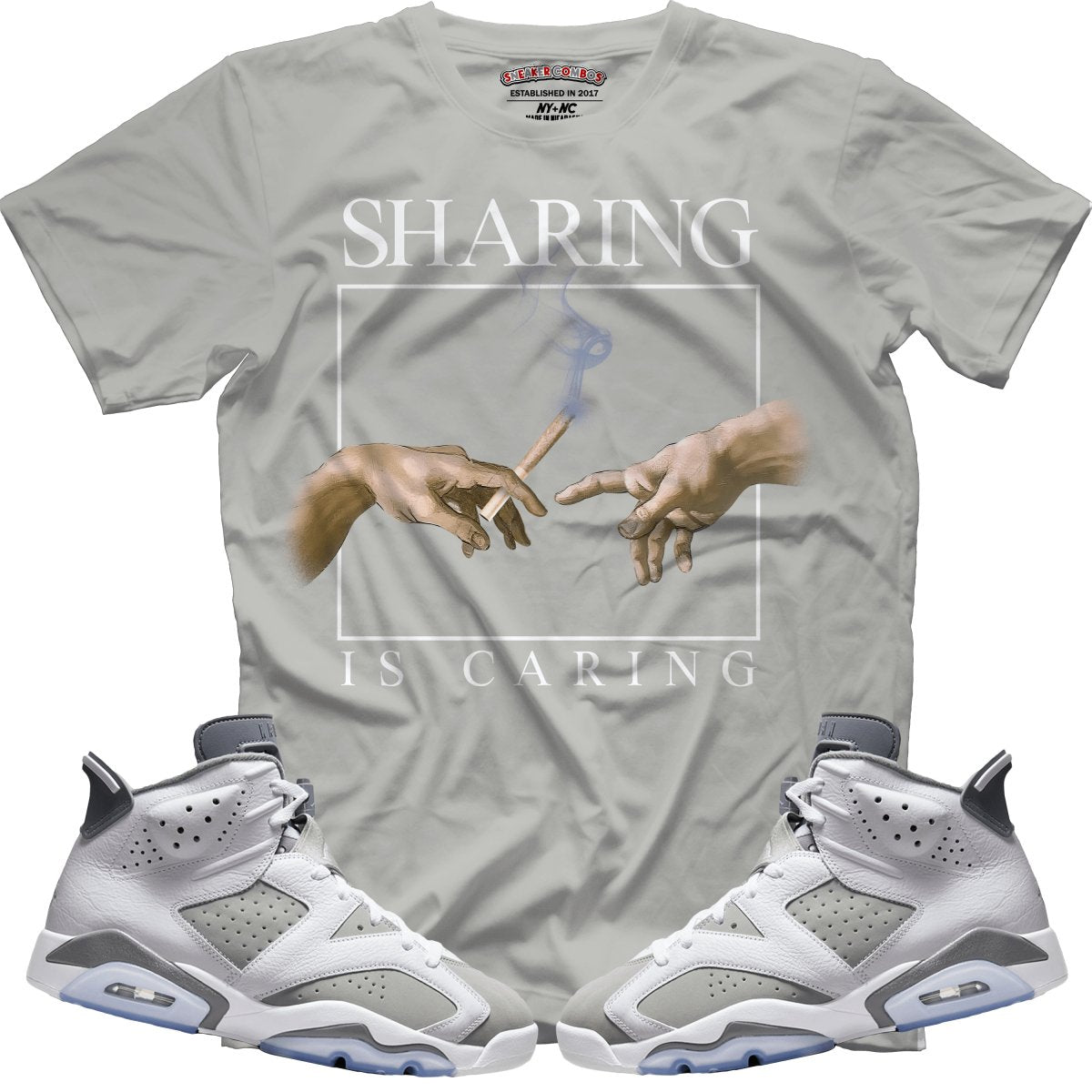 Sharing Is Caring (Retro 6 Cool Grey) T-Shirt - Misguided