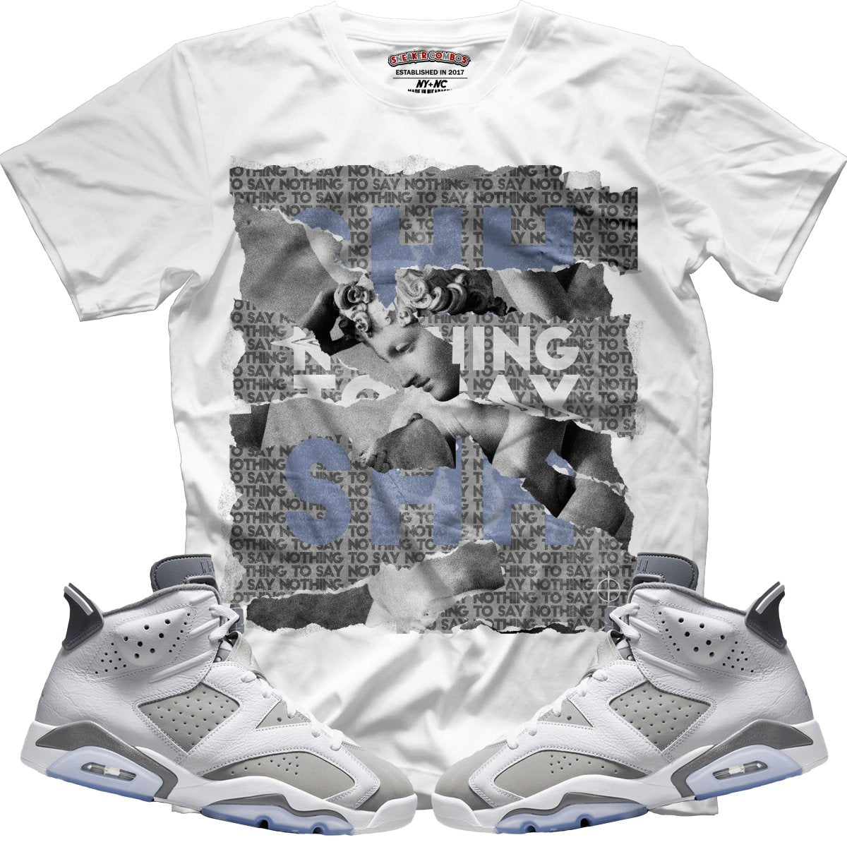 SHH Nothing To Say (Retro 6 Cool Grey) T-Shirt - Misguided