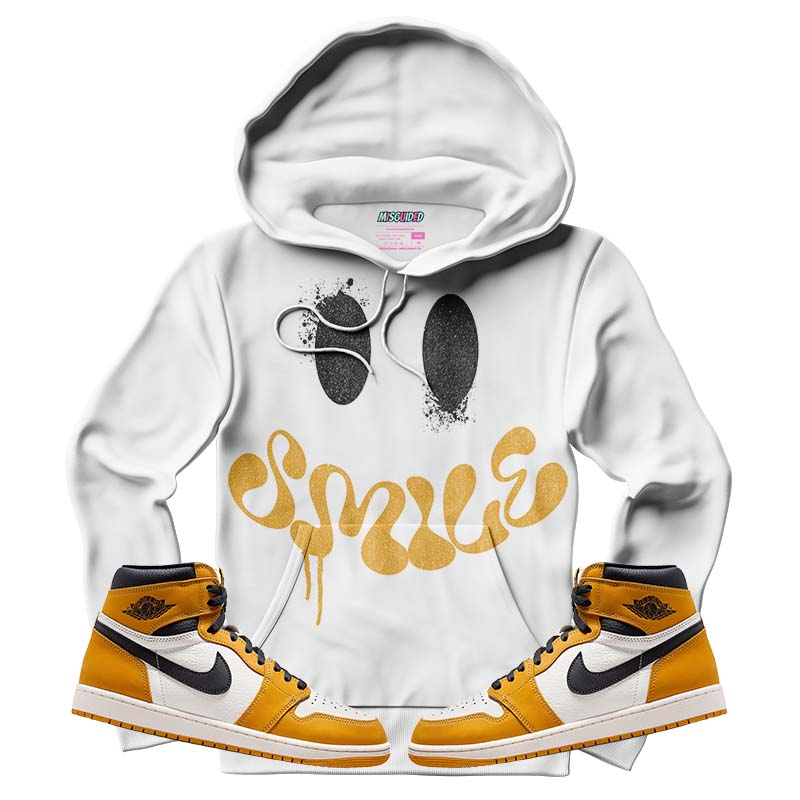 Smile (Air Jordan 1 Retro High OG 'Yellow Ochre) Hoodie - Misguided