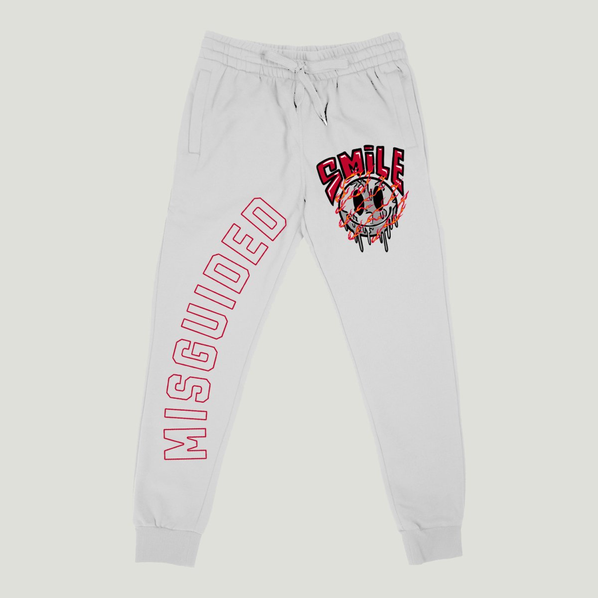 Smile (Air Jordan 4 Red Cement) Joggers - Misguided