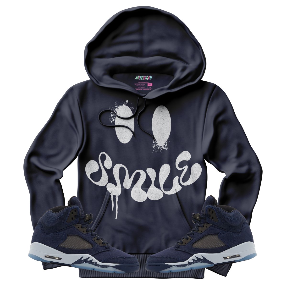 Smile (Air Jordan 5 Midnight Navy) Hoodie - Misguided