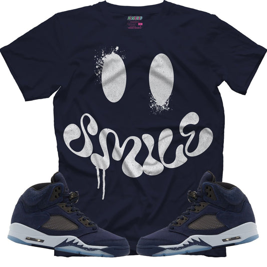 Smile (Air Jordan 5 Midnight Navy) T-Shirt - Misguided