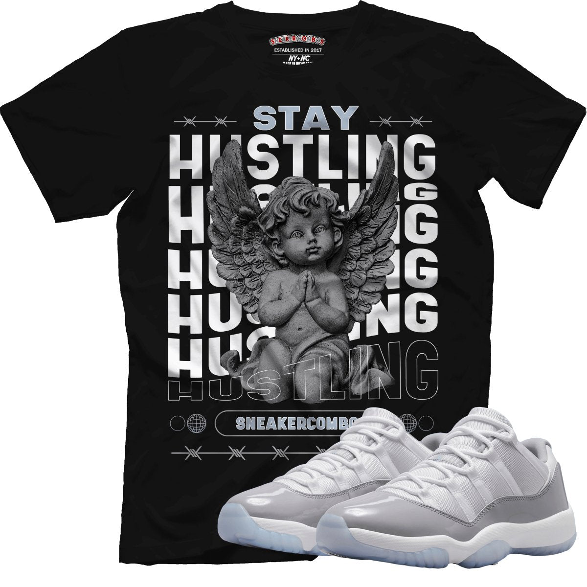 Stay Hustling (Air Jordan 11 Cement Grey) T-Shirt - Misguided