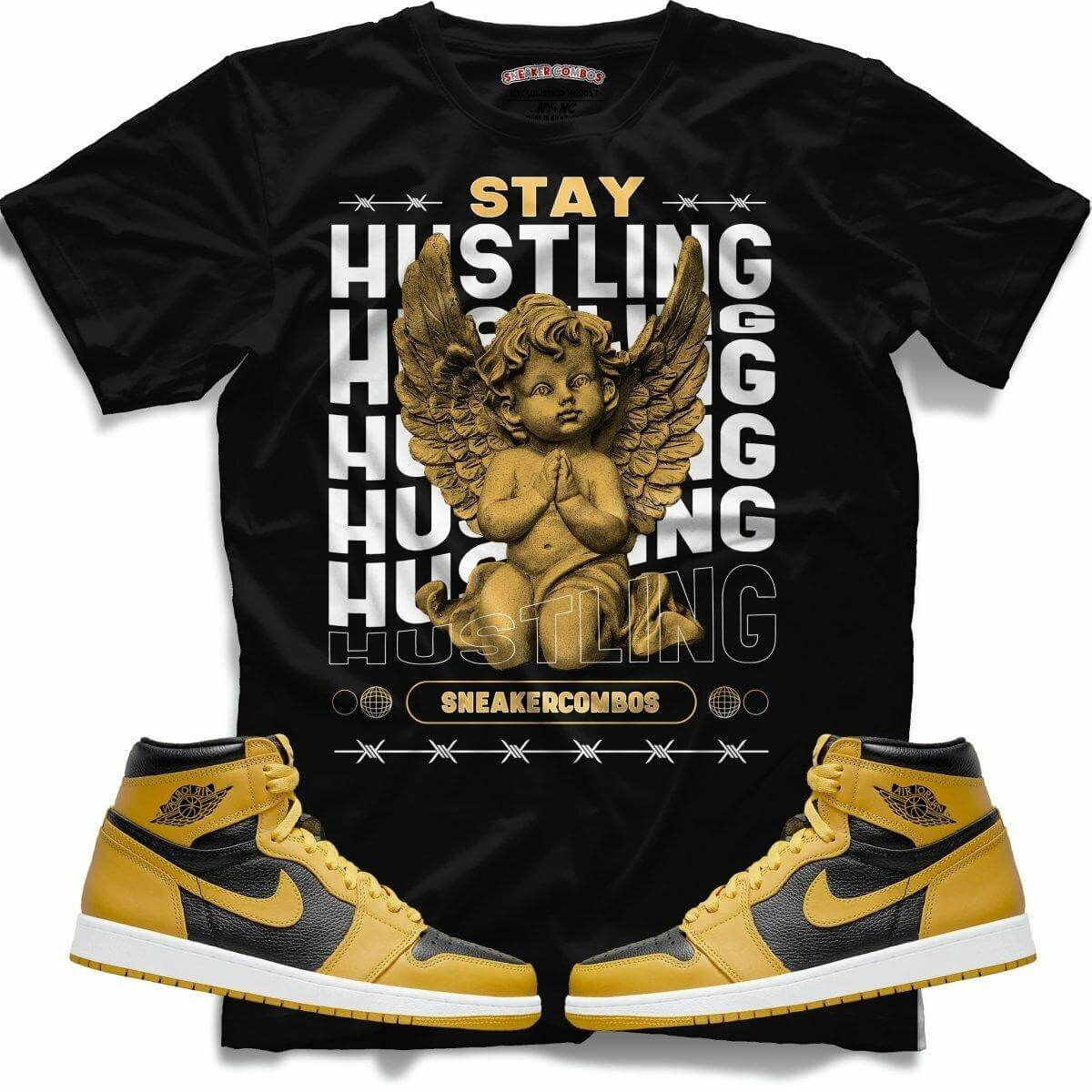 Stay Hustling (Retro 1 Pollen) T-Shirt - Misguided