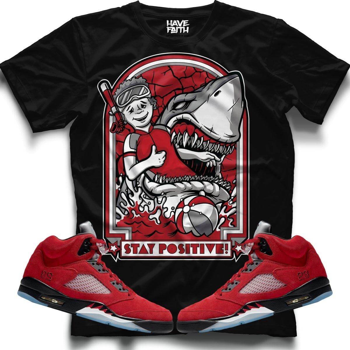 Stay Positive (Raging Bull Retro 5's) T-Shirt - Misguided