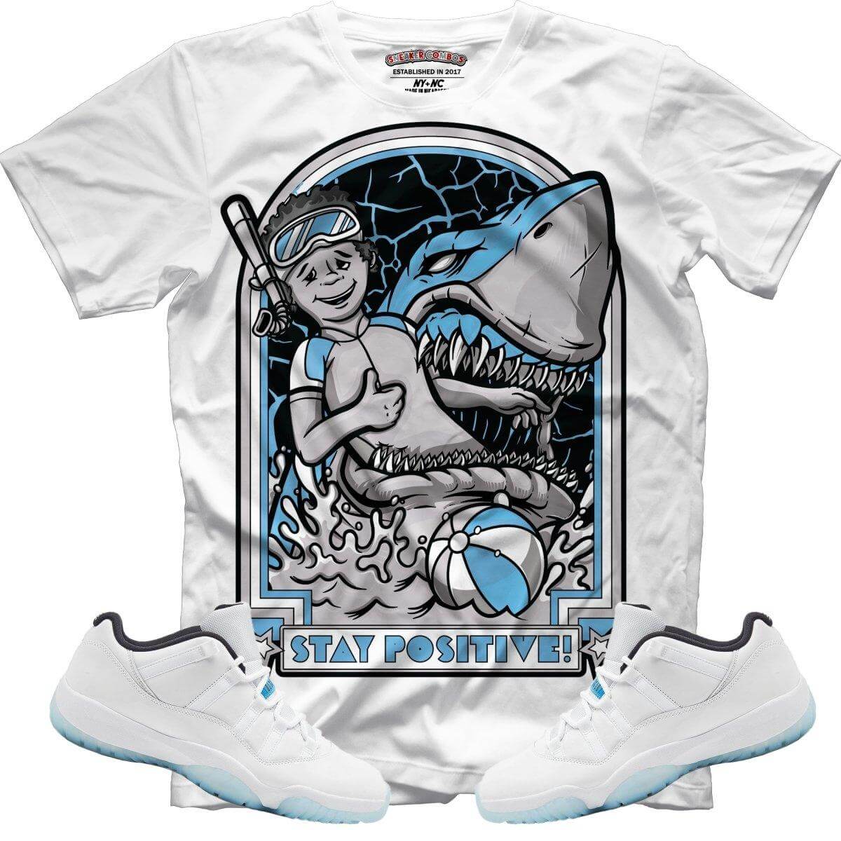 Stay Positive (Retro 11 Legend Blue) T-Shirt - Misguided