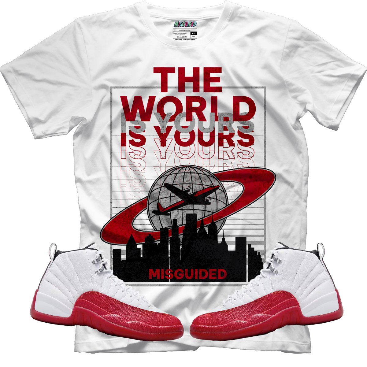 The World Is Yours (Air Jordan 12 Cherry) T-Shirt - Misguided