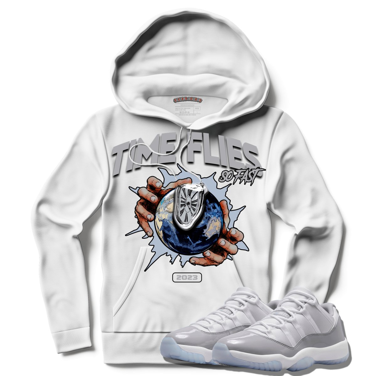 Time Flies (Air Jordan 11 Cement Grey) Hoodie - Misguided