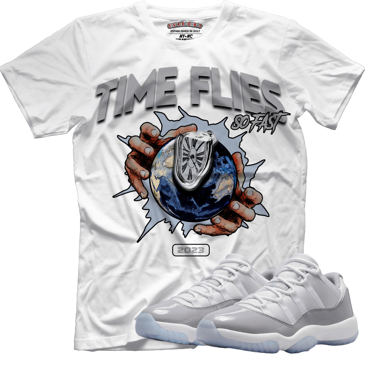 Time Flies (Air Jordan 11 Cement Grey) T-Shirt - Misguided