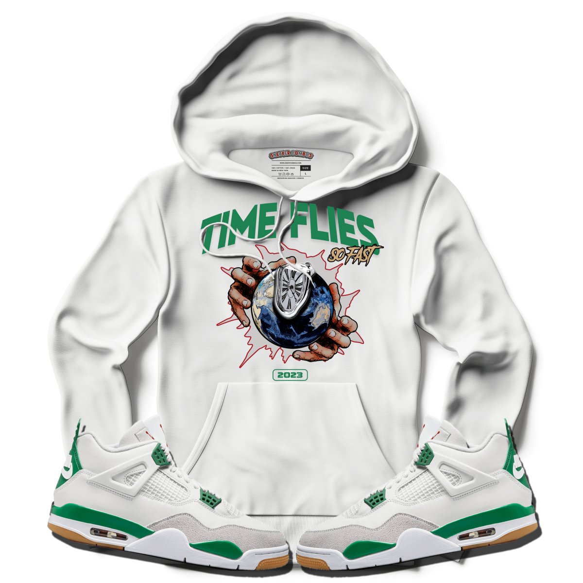 Time Flies (NIKE SB X AIR JORDAN 4 PINE GREEN) Hoodie - Misguided