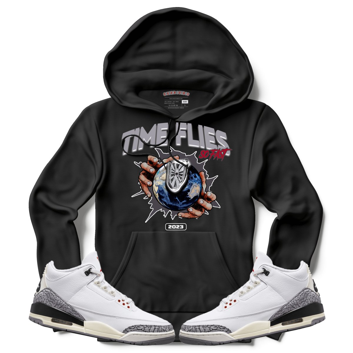 Time Flies (Retro 3 White Cement) Hoodie - Misguided